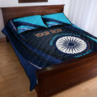Custom India Cricket Quilt Bed Set 2024 World Cup Go Men in Blue - Wonder Print Shop