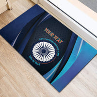 Custom India Cricket Rubber Doormat 2024 World Cup Go Men in Blue - Wonder Print Shop