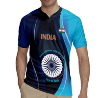 Custom India Cricket Rugby Jersey 2024 World Cup Go Men in Blue - Wonder Print Shop
