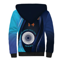 Custom India Cricket Sherpa Hoodie 2024 World Cup Go Men in Blue - Wonder Print Shop