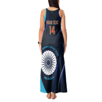Custom India Cricket Tank Maxi Dress 2024 World Cup Go Men in Blue - Wonder Print Shop