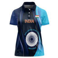 Custom India Cricket Women Polo Shirt 2024 World Cup Go Men in Blue - Wonder Print Shop