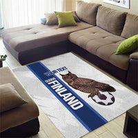 Custom Finland Football Area Rug Suomi Come On Huuhkajat