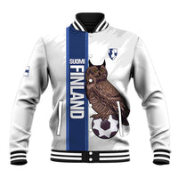 Custom Finland Football Baseball Jacket Suomi Come On Huuhkajat
