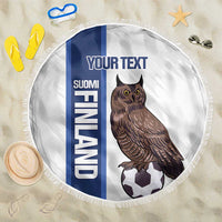 Custom Finland Football Beach Blanket Suomi Come On Huuhkajat