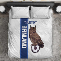 Custom Finland Football Bedding Set Suomi Come On Huuhkajat