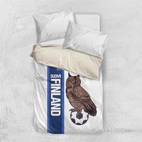 Custom Finland Football Bedding Set Suomi Come On Huuhkajat
