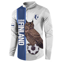 Custom Finland Football Button Sweatshirt Suomi Come On Huuhkajat