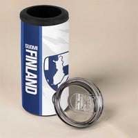 Custom Finland Football 4 in 1 Can Cooler Tumbler Suomi Come On Huuhkajat