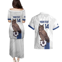 Custom Finland Football Couples Matching Puletasi and Hawaiian Shirt Suomi Come On Huuhkajat