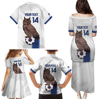 Custom Finland Football Family Matching Puletasi and Hawaiian Shirt Suomi Come On Huuhkajat