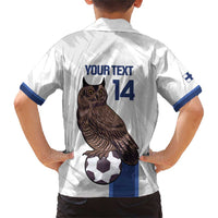 Custom Finland Football Family Matching Short Sleeve Bodycon Dress and Hawaiian Shirt Suomi Come On Huuhkajat