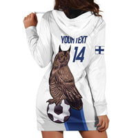 Custom Finland Football Hoodie Dress Suomi Come On Huuhkajat