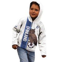 Custom Finland Football Kid Hoodie Suomi Come On Huuhkajat