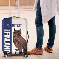 Custom Finland Football Luggage Cover Suomi Come On Huuhkajat
