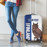 Custom Finland Football Luggage Cover Suomi Come On Huuhkajat