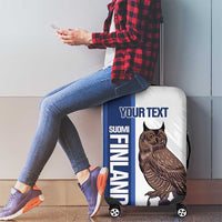 Custom Finland Football Luggage Cover Suomi Come On Huuhkajat