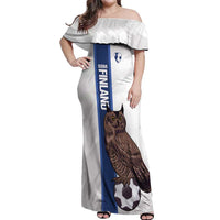 Custom Finland Football Off Shoulder Maxi Dress Suomi Come On Huuhkajat