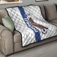 Custom Finland Football Quilt Suomi Come On Huuhkajat