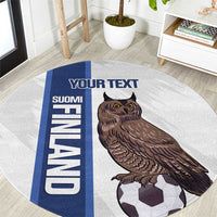Custom Finland Football Round Carpet Suomi Come On Huuhkajat