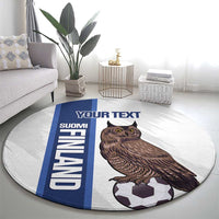 Custom Finland Football Round Carpet Suomi Come On Huuhkajat