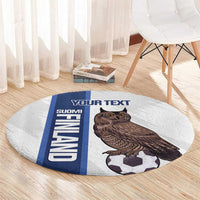 Custom Finland Football Round Carpet Suomi Come On Huuhkajat