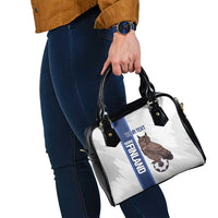 Custom Finland Football Shoulder Handbag Suomi Come On Huuhkajat