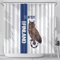 Custom Finland Football Shower Curtain Suomi Come On Huuhkajat
