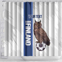 Custom Finland Football Shower Curtain Suomi Come On Huuhkajat