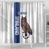Custom Finland Football Shower Curtain Suomi Come On Huuhkajat