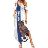 Custom Finland Football Summer Maxi Dress Suomi Come On Huuhkajat
