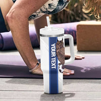 Custom Finland Football Tumbler With Handle Suomi Come On Huuhkajat