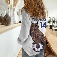 Custom Finland Football Women Casual Shirt Suomi Come On Huuhkajat