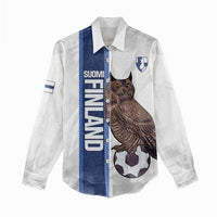 Custom Finland Football Women Casual Shirt Suomi Come On Huuhkajat