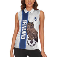 Custom Finland Football Women Sleeveless Polo Shirt Suomi Come On Huuhkajat