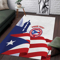 Custom Puerto Rico Football Area Rug Vamos Los Boricuas