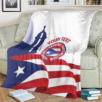Custom Puerto Rico Football Blanket Vamos Los Boricuas