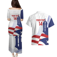 Custom Puerto Rico Football Couples Matching Puletasi and Hawaiian Shirt Vamos Los Boricuas