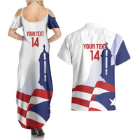 Custom Puerto Rico Football Couples Matching Summer Maxi Dress and Hawaiian Shirt Vamos Los Boricuas