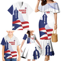 Custom Puerto Rico Football Family Matching Mermaid Dress and Hawaiian Shirt Vamos Los Boricuas