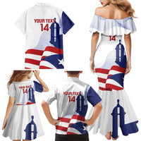 Custom Puerto Rico Football Family Matching Mermaid Dress and Hawaiian Shirt Vamos Los Boricuas