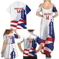 Custom Puerto Rico Football Family Matching Summer Maxi Dress and Hawaiian Shirt Vamos Los Boricuas