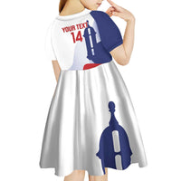 Custom Puerto Rico Football Kid Short Sleeve Dress Vamos Los Boricuas