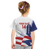 Custom Puerto Rico Football Kid T Shirt Vamos Los Boricuas