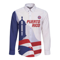 Custom Puerto Rico Football Long Sleeve Button Shirt Vamos Los Boricuas