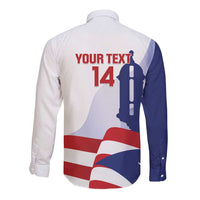Custom Puerto Rico Football Long Sleeve Button Shirt Vamos Los Boricuas