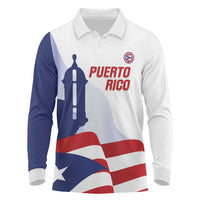 Custom Puerto Rico Football Long Sleeve Polo Shirt Vamos Los Boricuas