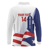Custom Puerto Rico Football Long Sleeve Polo Shirt Vamos Los Boricuas