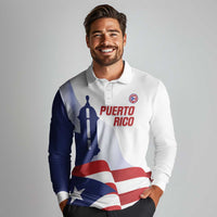 Custom Puerto Rico Football Long Sleeve Polo Shirt Vamos Los Boricuas