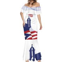 Custom Puerto Rico Football Mermaid Dress Vamos Los Boricuas